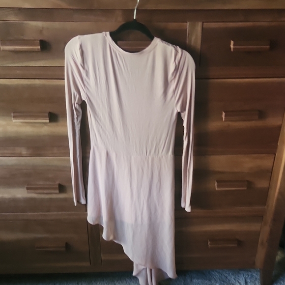 BCBGMaxAzria Cream Long Sleeve Sheath Dress Casual - Picture 3 of 6